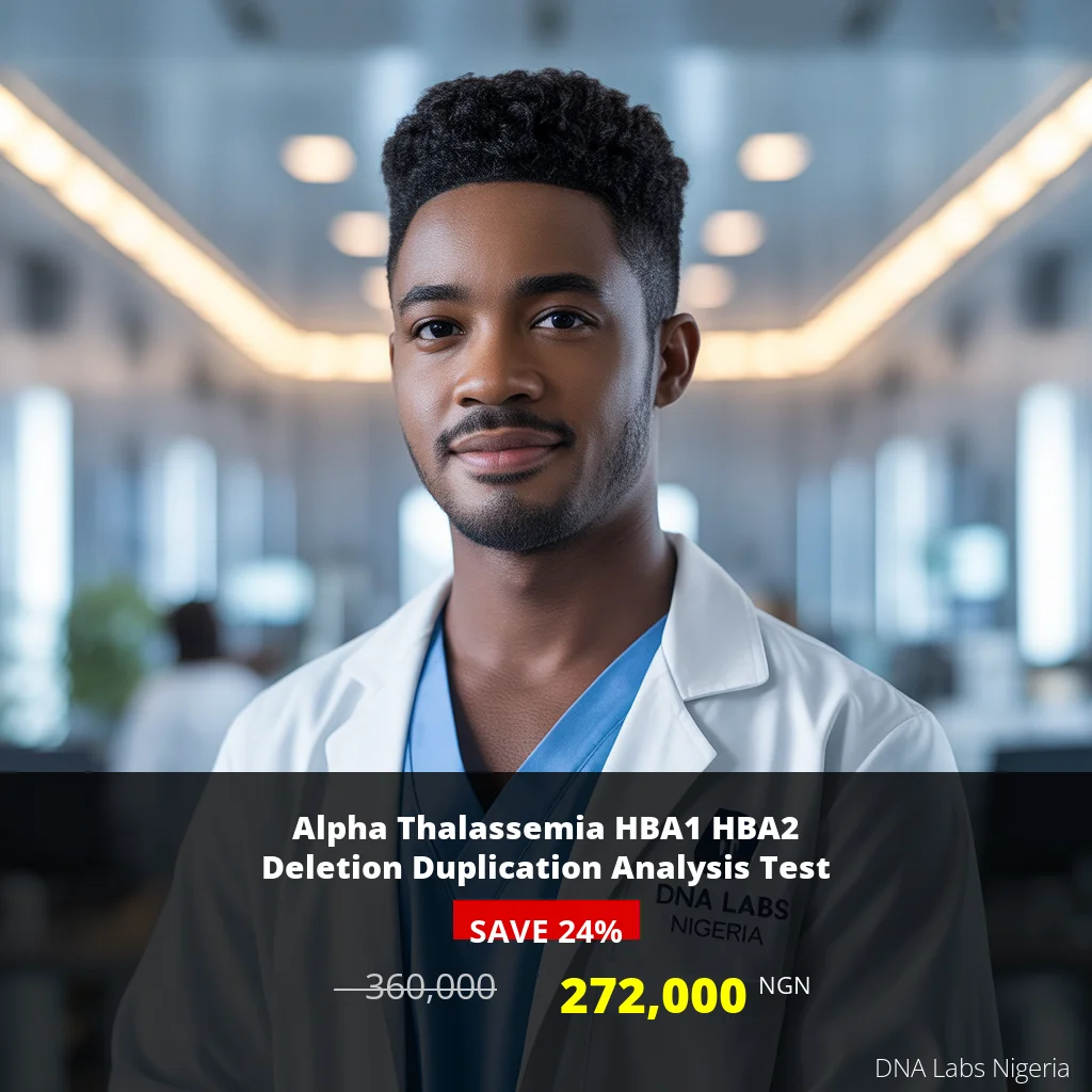 Alpha Thalassemia HBA1 HBA2 Deletion Duplication Analysis Test - 360000 NGN in Nigeria
